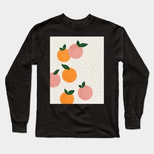 Oranges, Mid century modern kids wall art, Nursery room Long Sleeve T-Shirt